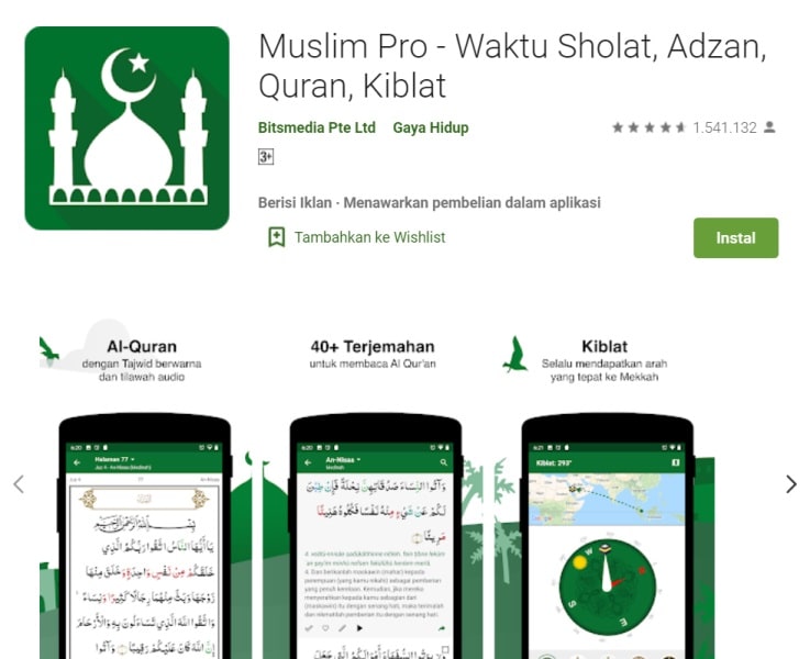 Muslim Pro Waktu Sholat Adzan Quran Kiblat