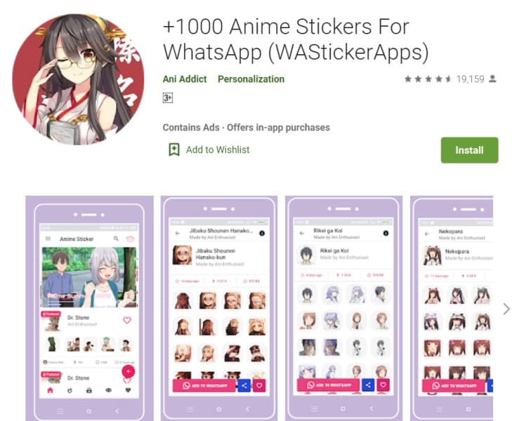 Anime Stickers For WhatsApp WAStickerApps
