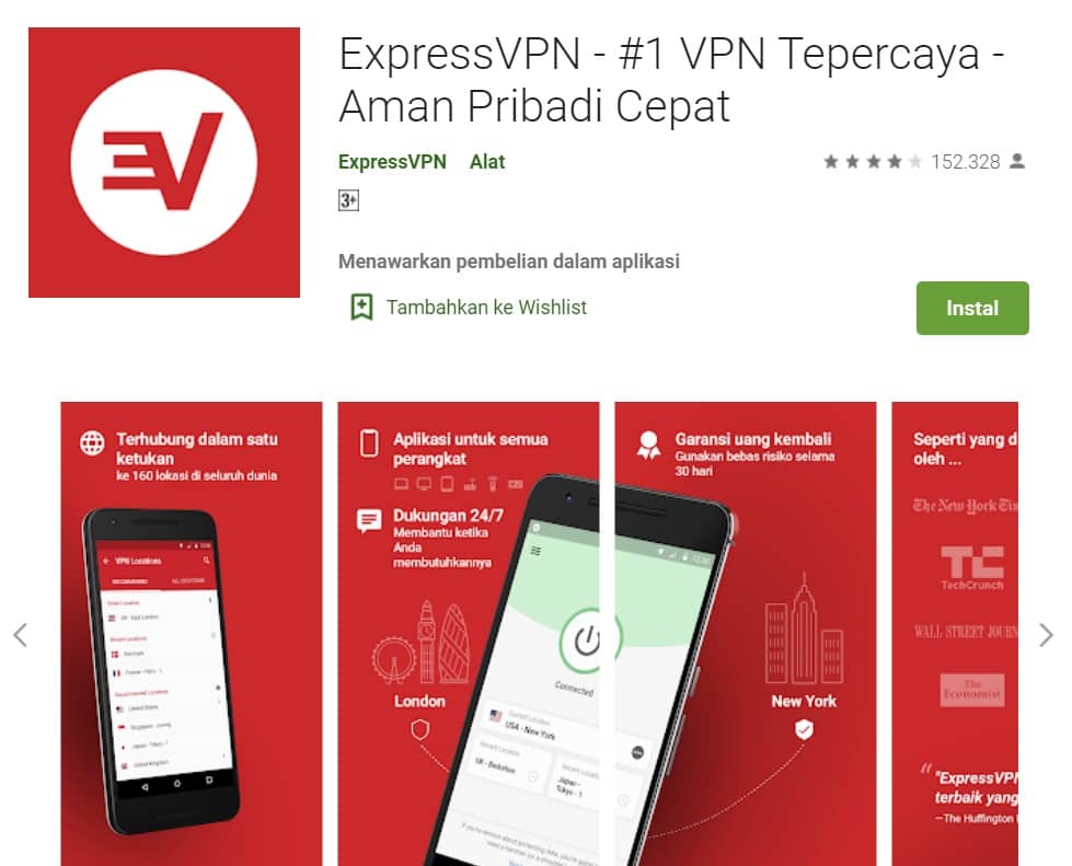ExpressVPN VPN Tepercaya Aman Pribadi Cepat