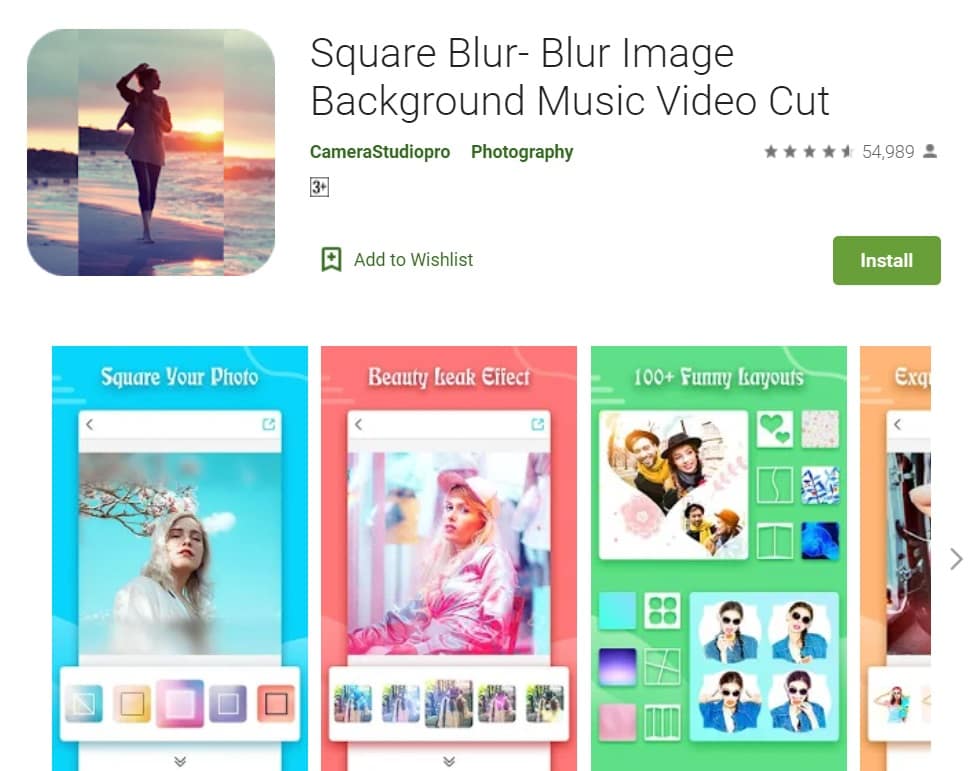 Square Blur Blur Image Background Music Video Cut