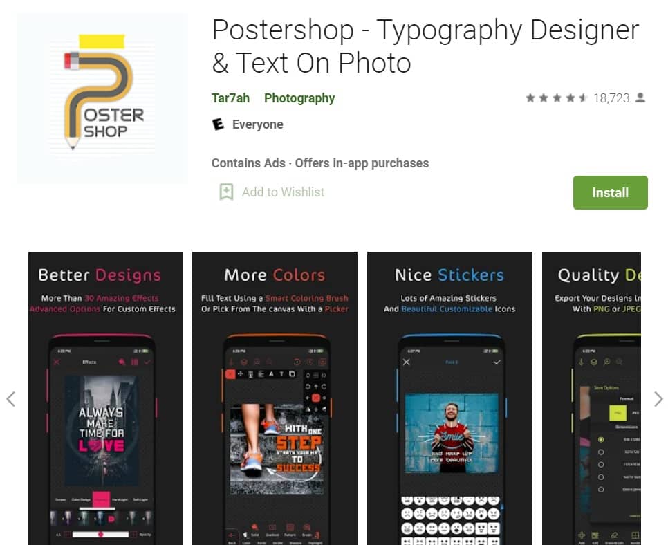 Postershop Typography Designer Text On Photo