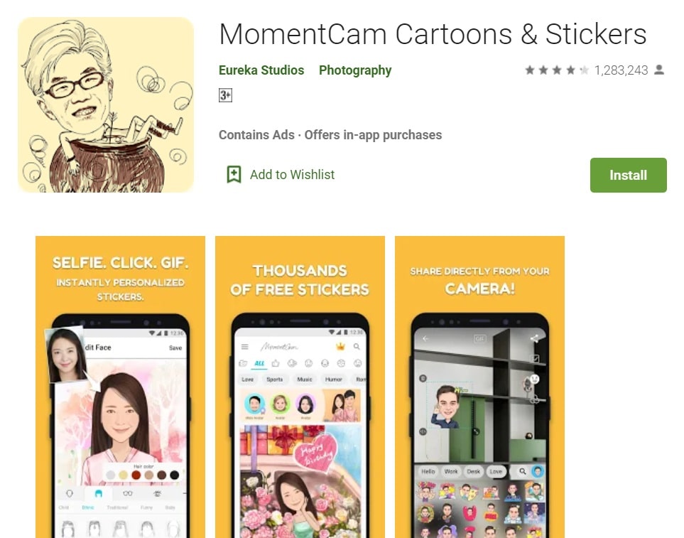 MomentCam Cartoons Stickers