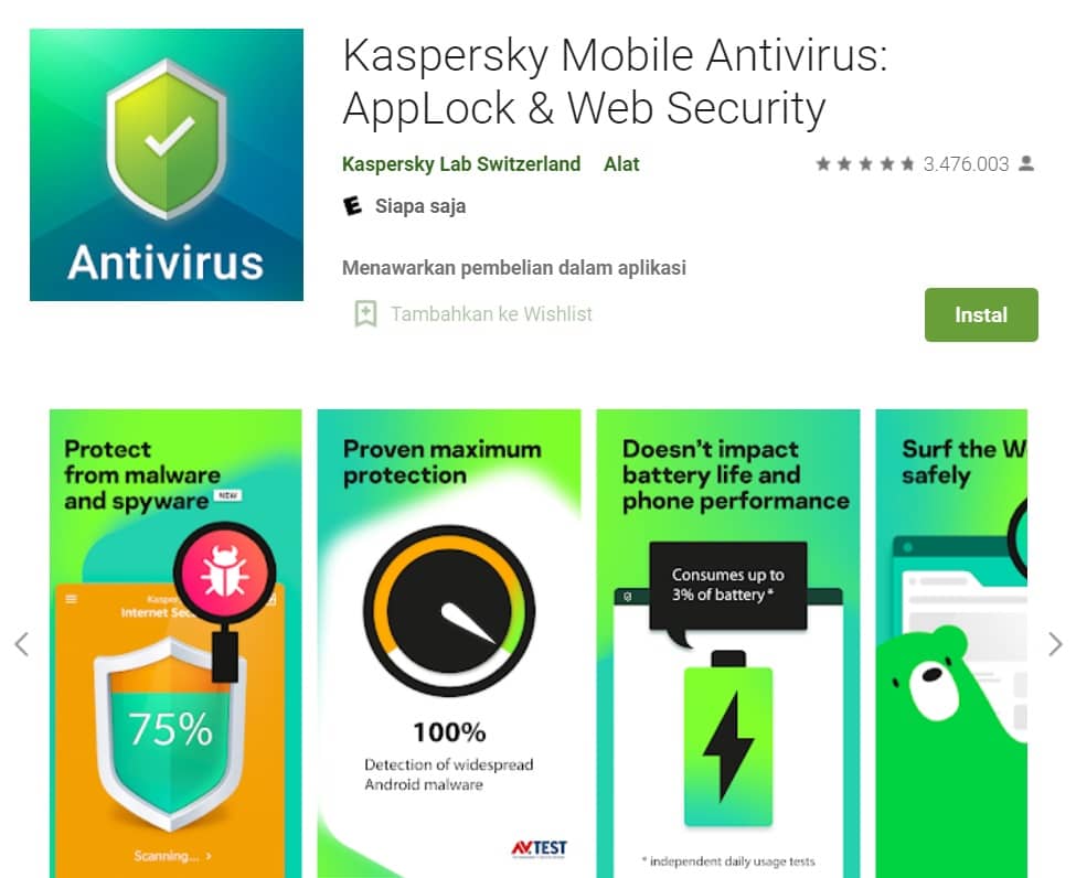 Kaspersky Mobile Antivirus AppLock Web Security