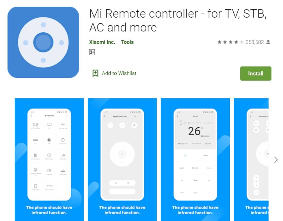 Mi Remote controller for TV STB AC and more