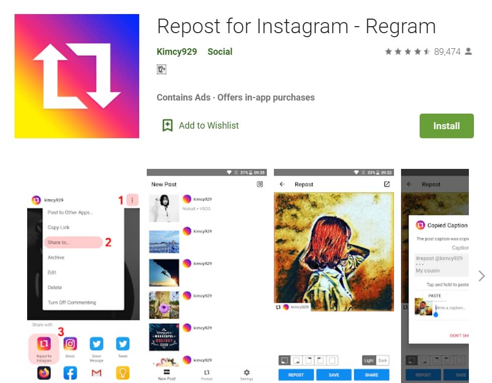 Aplikasi Repost Instagram Android